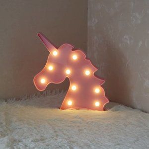 NEW Glintee Unicorn Head LED Night Lamp Pink